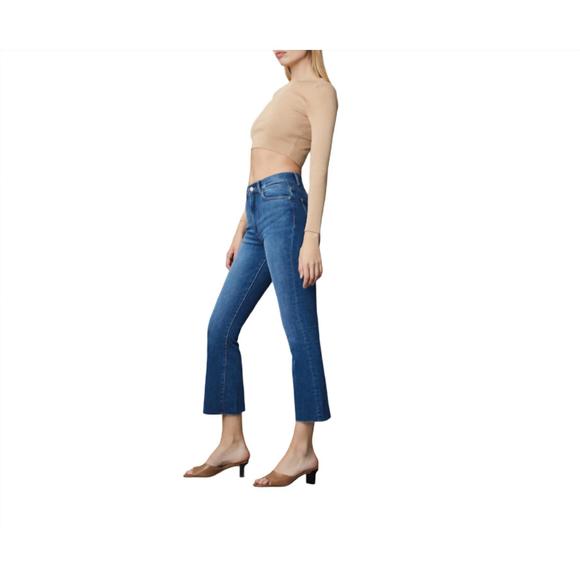 NEW DL1961 - WOMEN'S bridget high-rise bootcut instasculpt jeans in mid raw - Picture 2 of 3